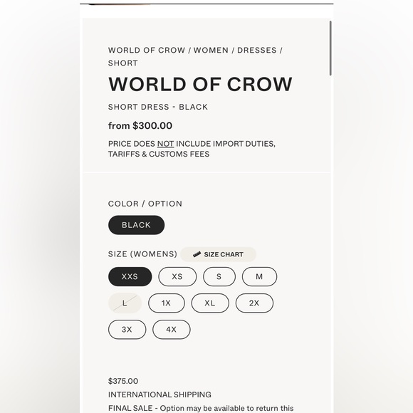 World of Crow dress. Size small. Black. - Picture 5 of 6